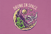 DRUNK IN SPACE, a Person Illustration by Ngaula Std. (Thumbnail 1 of 3)