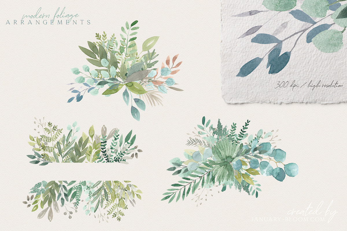 Handmade Foliage watercolour herbs, an Illustration by January Bloom (Photo 2 of 13)