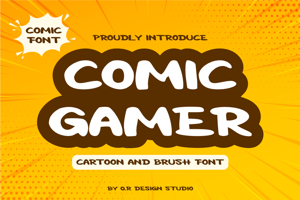 Comic Gamer, a Handwritten Font by QR Design Studio (Photo 1 of 6)