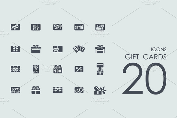 20 Gift Cards Icons