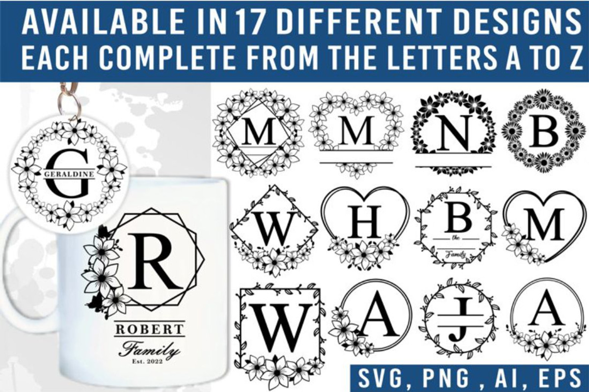 Floral Alphabet Monogram Letter SVG, a Graphic by D2PUTRI (Photo 2 of 27)