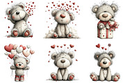 Whimsical Teddy Bear Valentine PNG, an Illustration by CraftArtStudio (Thumbnail 5 of 6)