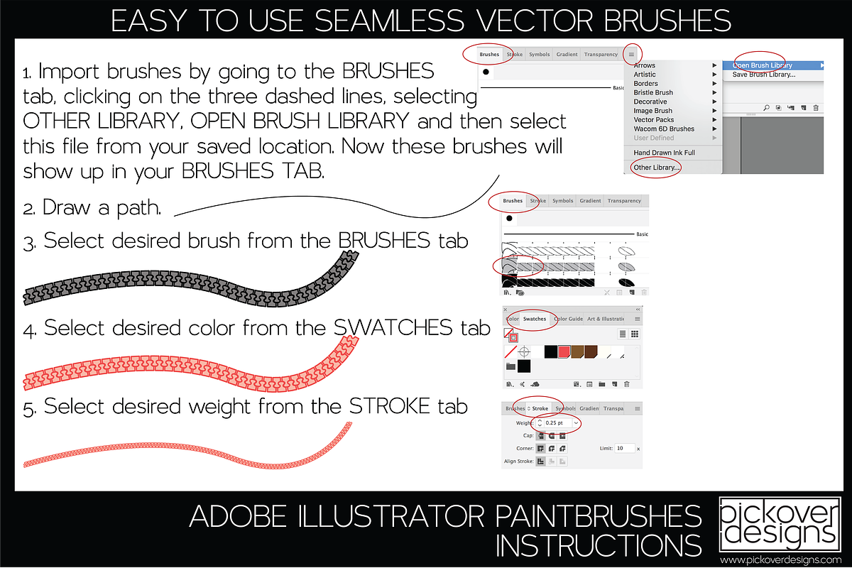 33 Simple Sewing Brushes-Illustrator, a Brush Add-On by Pickover Designs (Photo 3 of 3)