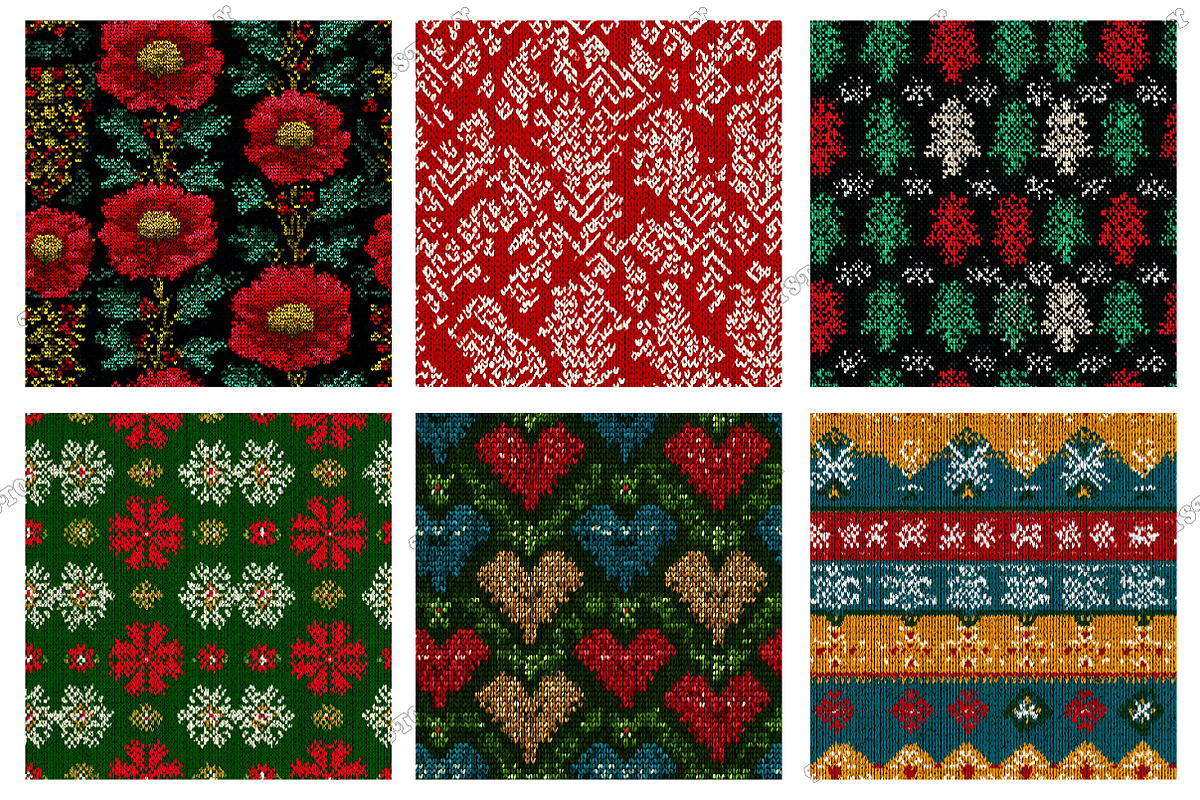 Knitted Christmas Fabric Pattern, a Pattern Graphic by designcity5 (Photo 2 of 3)