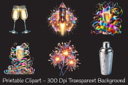 Festive Party Icons Happy New Year, a Seasonal Illustration by RobertsArt (Thumbnail 5 of 5)