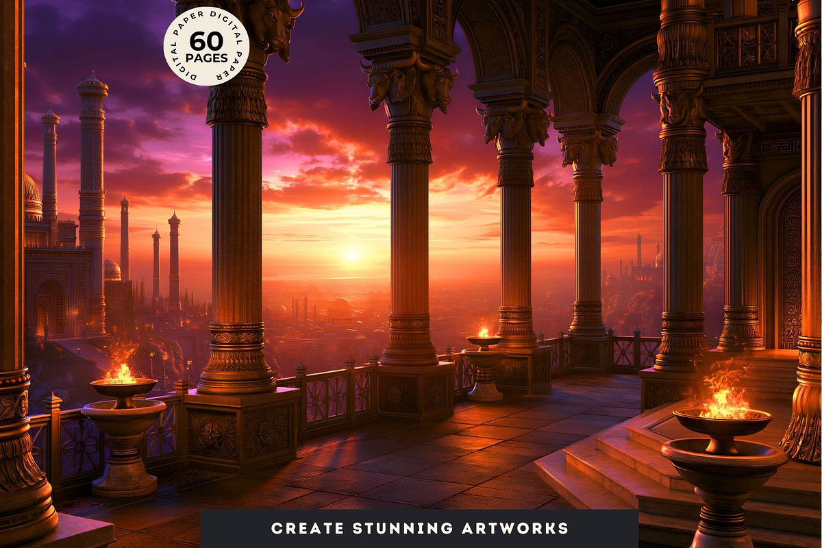 The Lapis Bestiary Persian Backdrops, a Background Graphic by ThatsDesignArt (Photo 13 of 14)