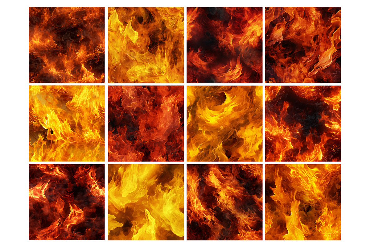 Fire Flame Seamless Pattern, a Pattern Graphic by Forhadx5 (Photo 3 of 13)