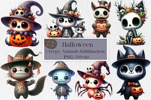 Creepy Animals Sublimation Bundle, an Illustration by Creative Art