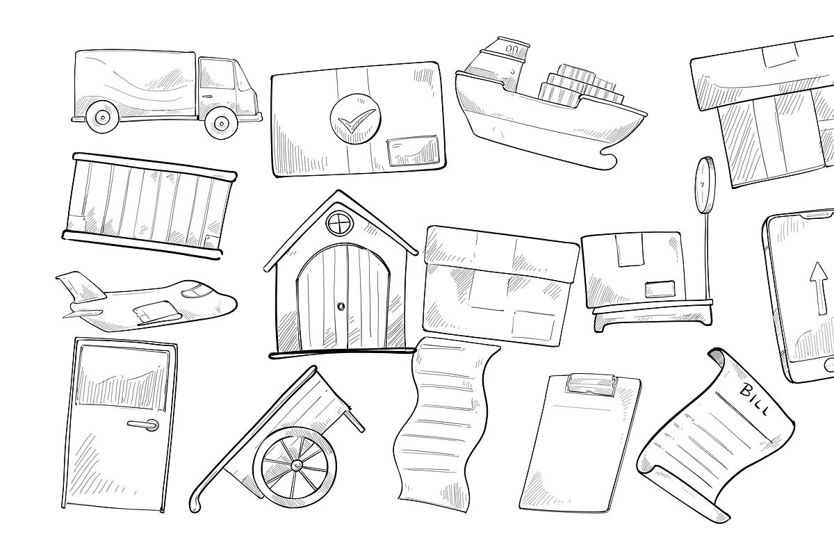 logistic service handdrawn, an Object Graphic by nikagraphic