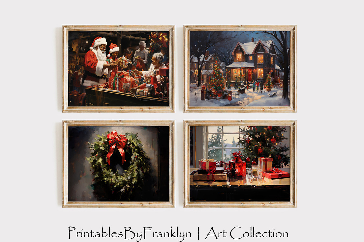 Black Santa Christmas Art Set, a Holiday Photo by PrintablesByFranklyn (Photo 4 of 4)