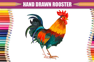  Rooster, acrylic painting