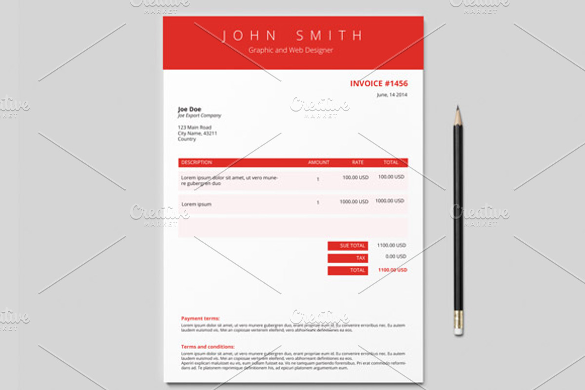 Invoice Template (3 colours), a Stationery Template by Design Shop (Photo 2 of 3)