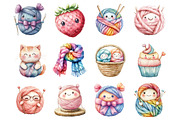 Kawaii Knitting, an Illustration by Design Market (Thumbnail 2 of 4)