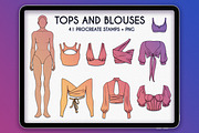 Procreate Tops and Blouses Stamps, a Brush Add-On by SmuffizStudio (Thumbnail 1 of 3)