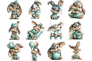 Watercolor Easter Cute Baby Bunny, an Illustration by DreamArtGraphic (Thumbnail 4 of 4)