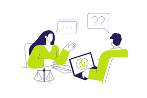 Pass immigration interview abstract, an Illustration by Visual Generation