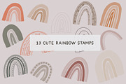 Abstract Shapes and Rainbow Stamps, a Brush Add-On by BohoCalligraphy (Thumbnail 3 of 6)