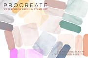 Procreate Watercolor Brush & Stamps, a Brush Add-On by CC CREATIVE CO (Thumbnail 1 of 21)