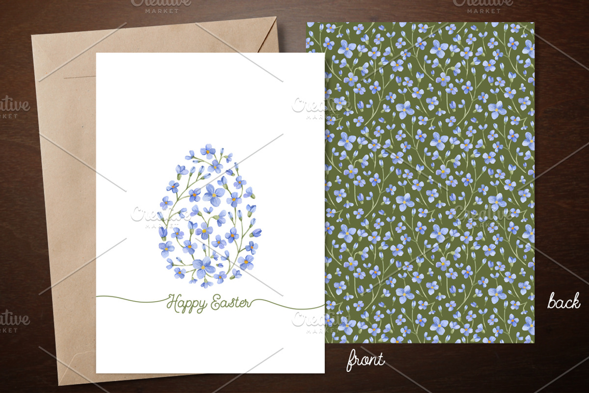 Happy Easter Cards watercolor, a Card Template by NataliVA (Photo 2 of 4)