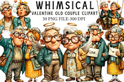 Whimsical Valentine Old Couple Clipa, an Illustration by Libby Wishes (Thumbnail 1 of 7)