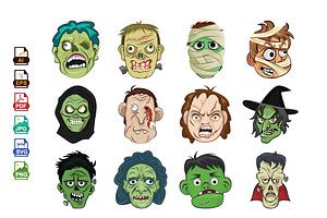 Horror Face Vector Illustrations, an Illustration by Vector Portal