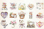 Rustic Tea Salon Mothers Day Clipart, an Illustration by Libby Wishes (Thumbnail 2 of 6)