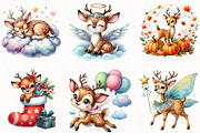 Watercolor Deer Sublimation Clipart, an Illustration by OK Design (Thumbnail 2 of 5)