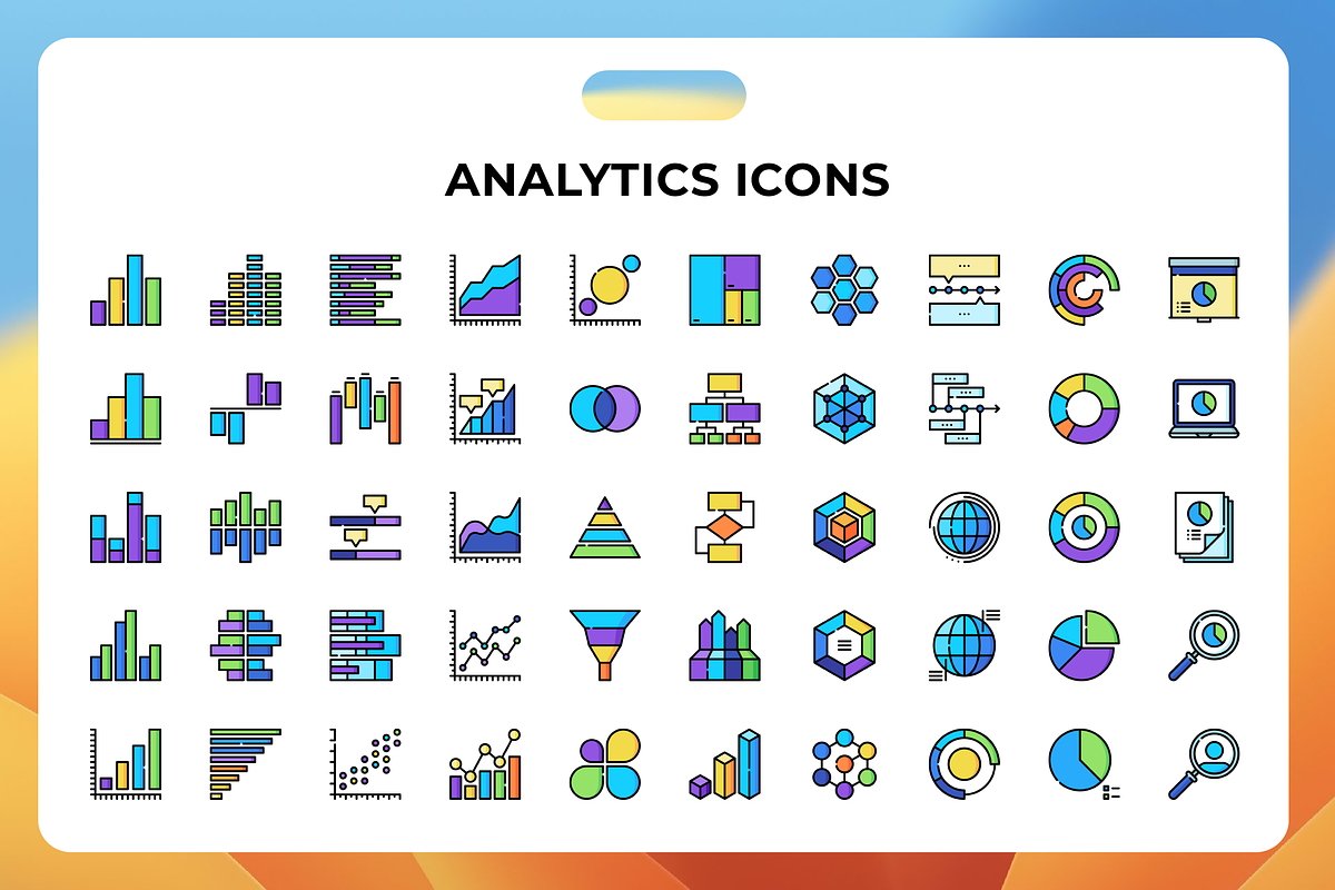 Analytics Icons, a Duotone Icon by Wencory (Photo 1 of 3)