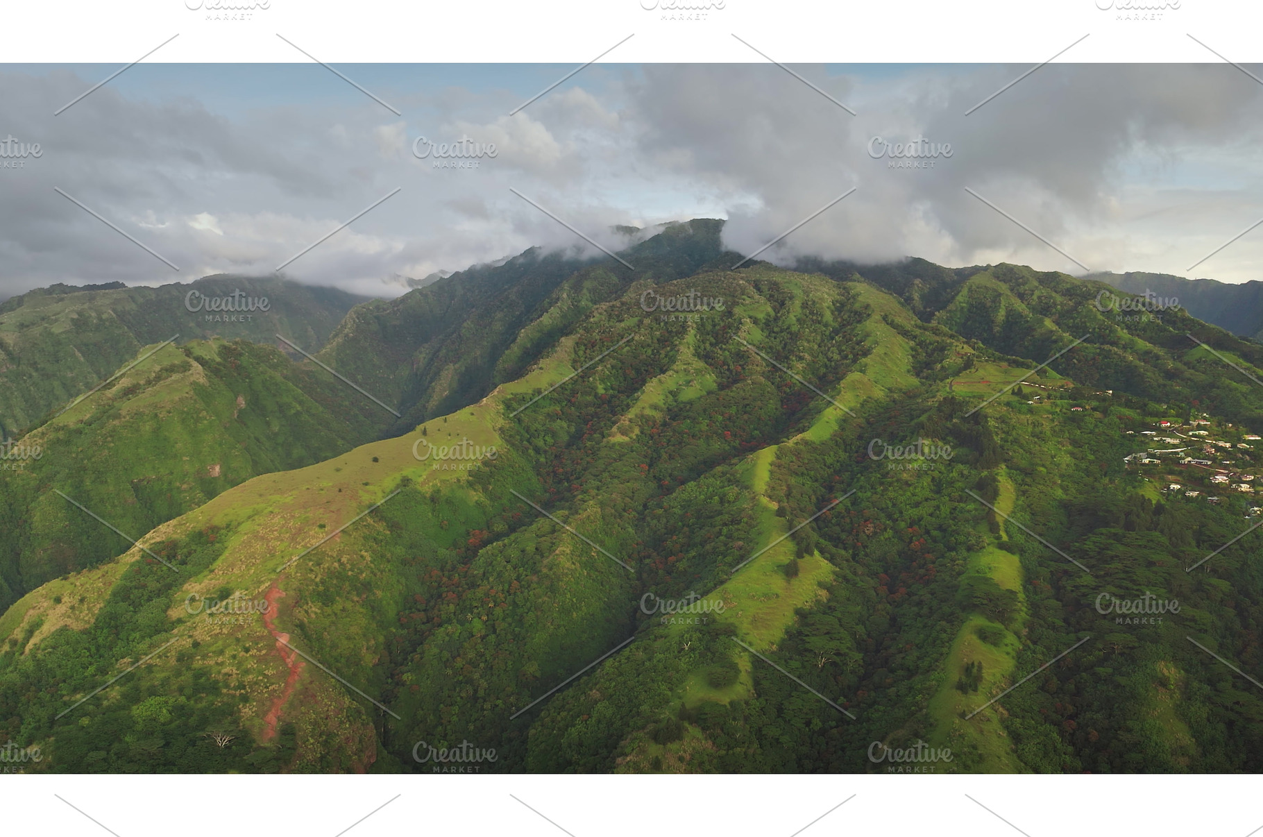 Lush tropical mountains covered in, a Beauty & Fashion Photo by Goinyk