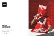 Man with Paper Bag on Head Fast Food, a Packaging Mockup by creatsy5 (Thumbnail 1 of 6)