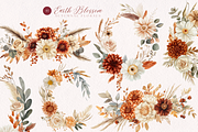 Terracotta Boho Floral Clipart, a Decorative Illustration by ClipArtCharm (Thumbnail 3 of 4)