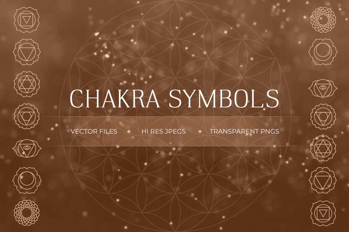 Chakra Vector Symbols, an Outline Icon by EYWA ART (Photo 1 of 3)