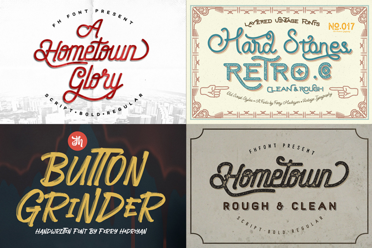 12 Display Font Bundles, a Handwritten Font by FHFont (Photo 2 of 4)