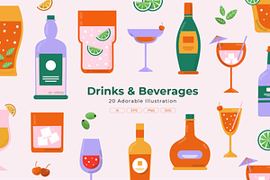 Drinks and Beverages Illustration