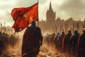 Knights march into battle with a tat, a Photo by Tanuart
