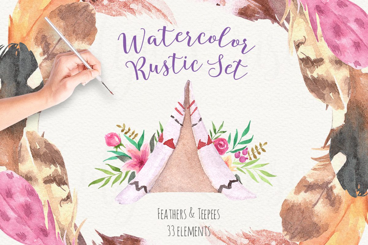 Watercolor Rustic Set, a Work Illustration by SOVA (Photo 1 of 3)