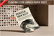 Floating Curved Paper Flyer Shee PSD, a Product Mockup by Bruno's Shop (Thumbnail 1 of 3)
