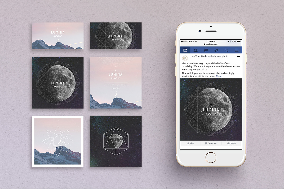 LUMINA Facebook Pack, a Social Media Template by 46&2 Collective (Photo 2 of 8)