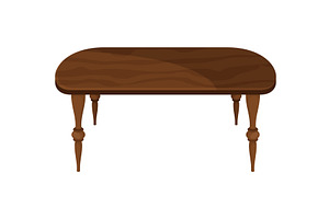 Table furniture of wood, interior, an Object Illustration by the8monkey