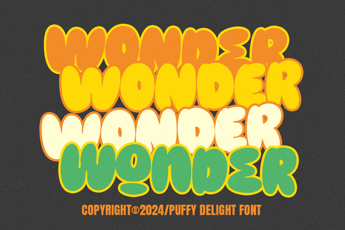 Puffy Delight - Playful Display Font, a Handwritten Font by Letterhend Studio (Photo 9 of 9)