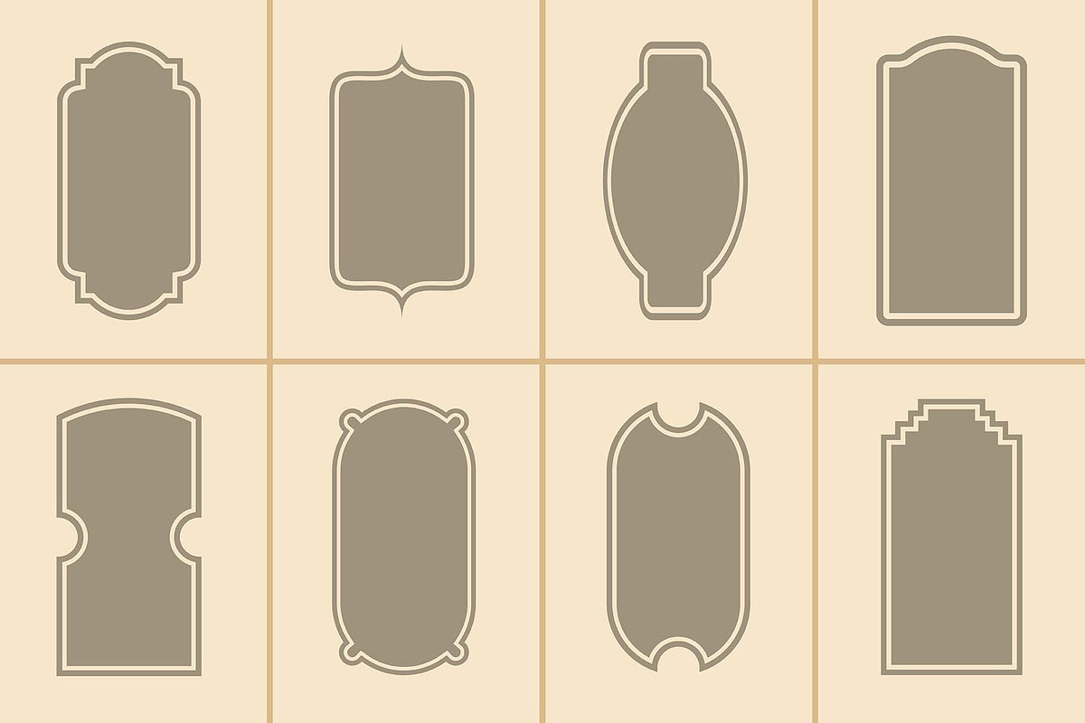 50 Vintage Label Shape Collection, a Decorative Illustration by Photoshop Action (Photo 5 of 15)