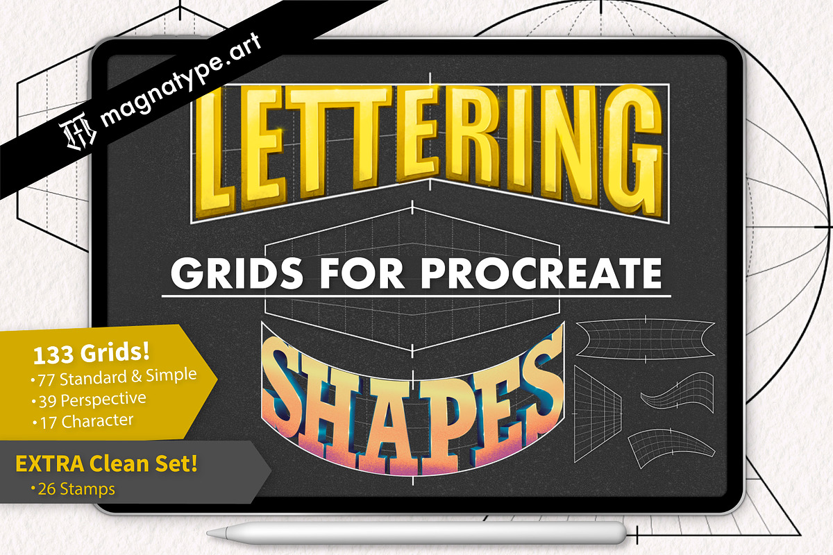 Lettering Grids for Procreate, a Brush Add-On by Magnatype (Photo 1 of 9)