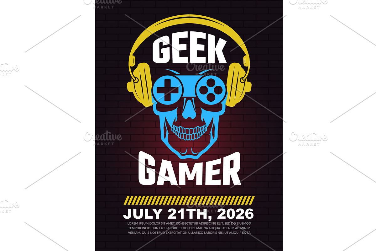 Gaming zone. geek gamer label with, a Sport Illustration by Onyx
