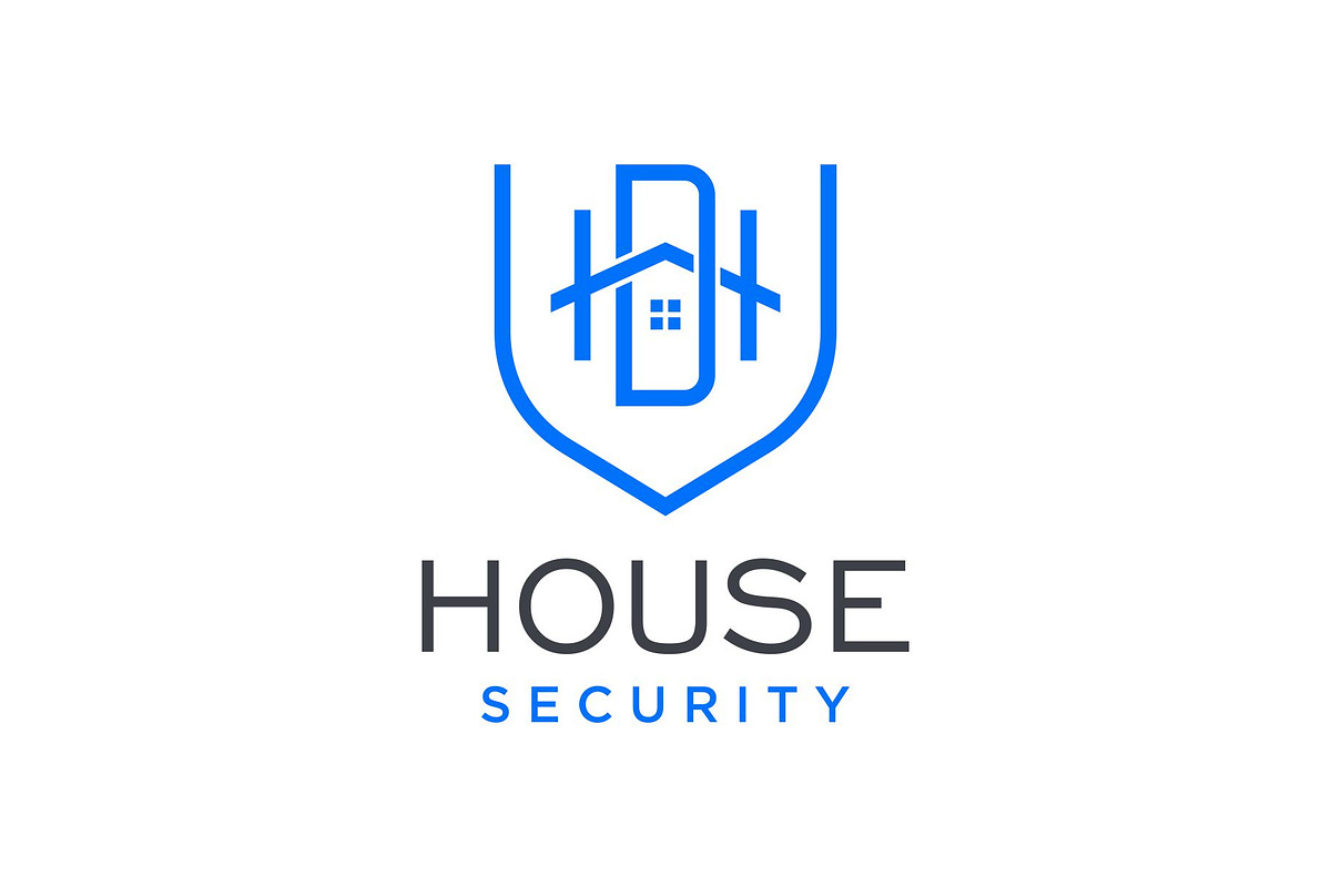 Letter DH House Shield Logo Template