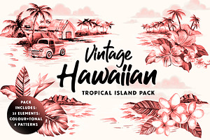 Vintage Hawaiian Illustration Pack