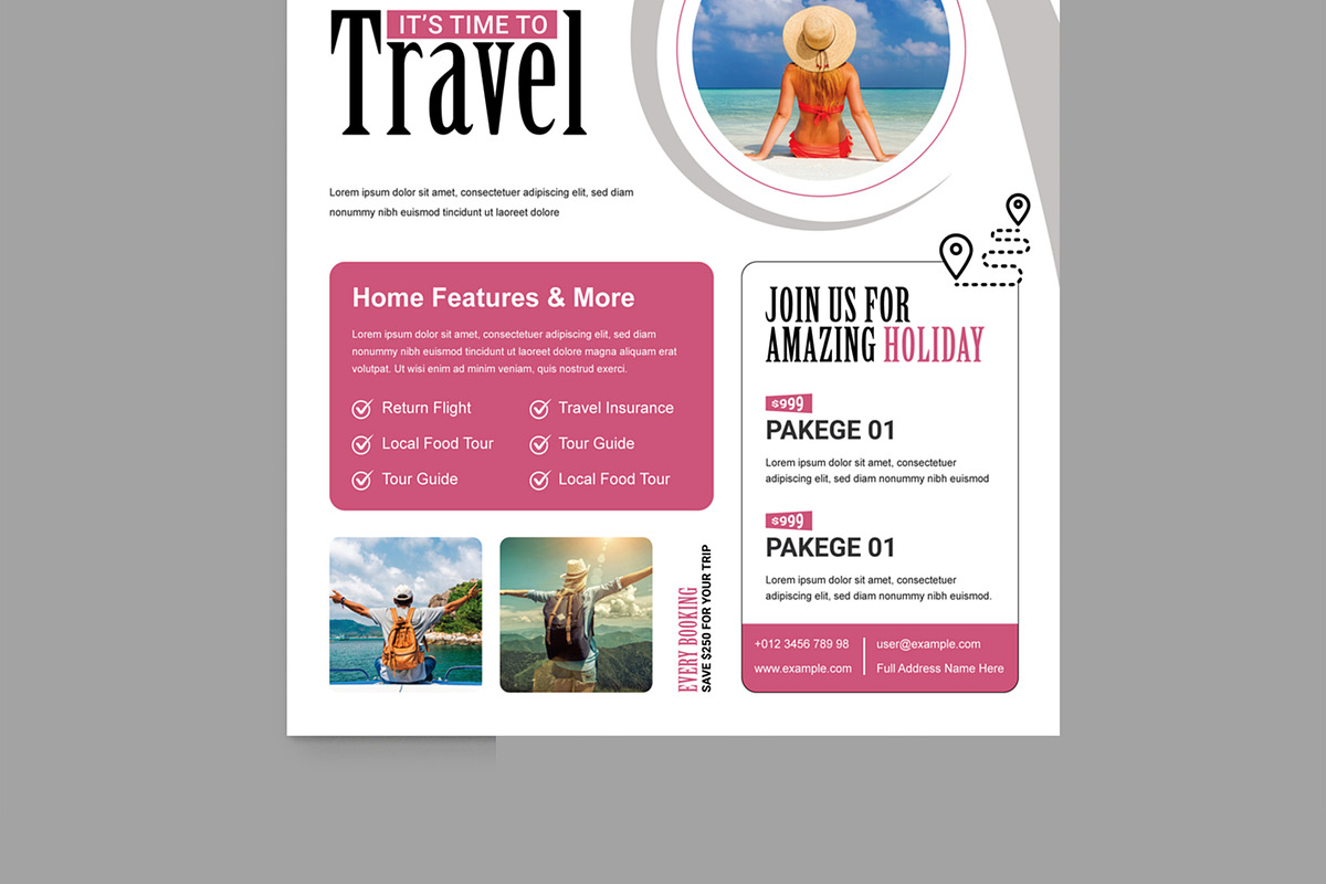 Travel Flyer Design Template, a Flyer Template by MightyDesign (Photo 5 of 8)
