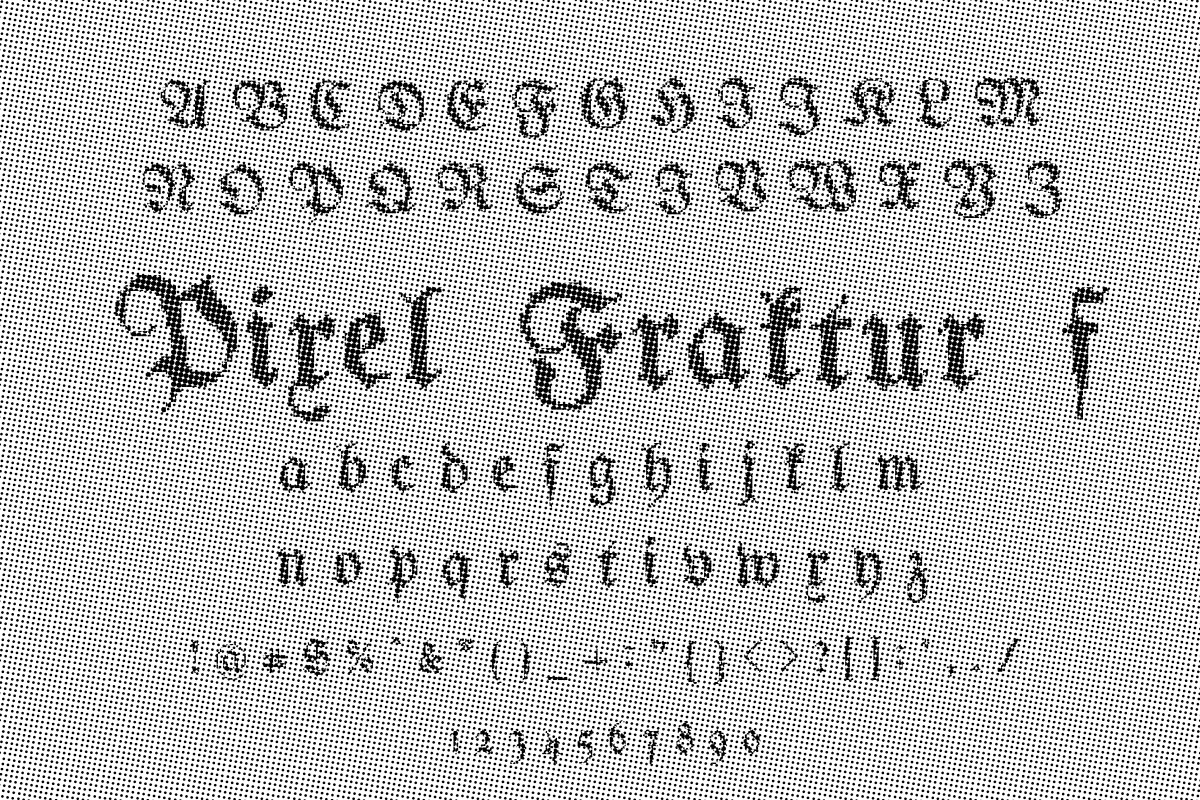Pixel Fraktur F, a Blackletter Font by cromatixclassroom (Photo 2 of 4)