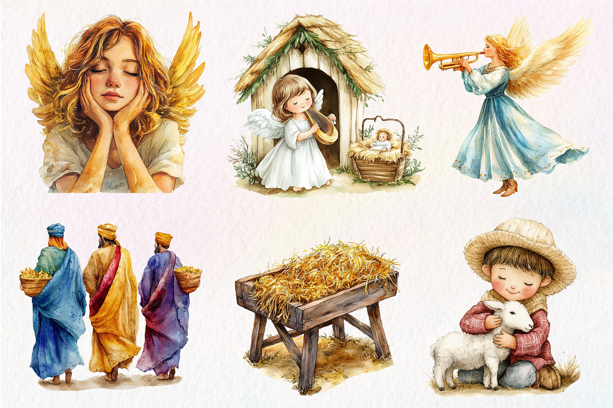 Christmas Nativity Sublimation Clipa, an Illustration by Dream Creation (Photo 2 of 6)