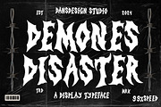 Demones Disaster Horror Metal, a Blackletter Font by dansdesign (Thumbnail 1 of 9)
