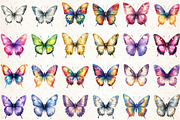 Watercolor Butterfly Clipart, an Animal Illustration by DreamCafeArt (Thumbnail 3 of 3)